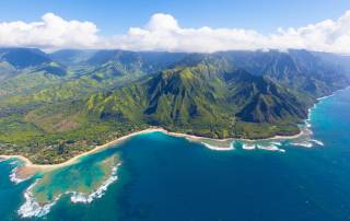 aerial view of the Hawaiian island of Kauai