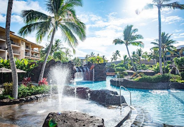 Water playground for kids at one of the swimming pools in Koloa Landing Resort