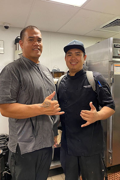 Executive Chef Gavin Onishi with his sous chef.