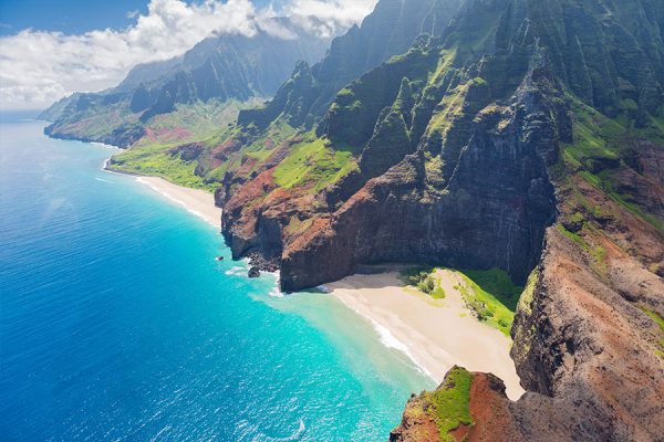 Captivating landscape of Kauai with mountains, waterfalls, and pristine beaches