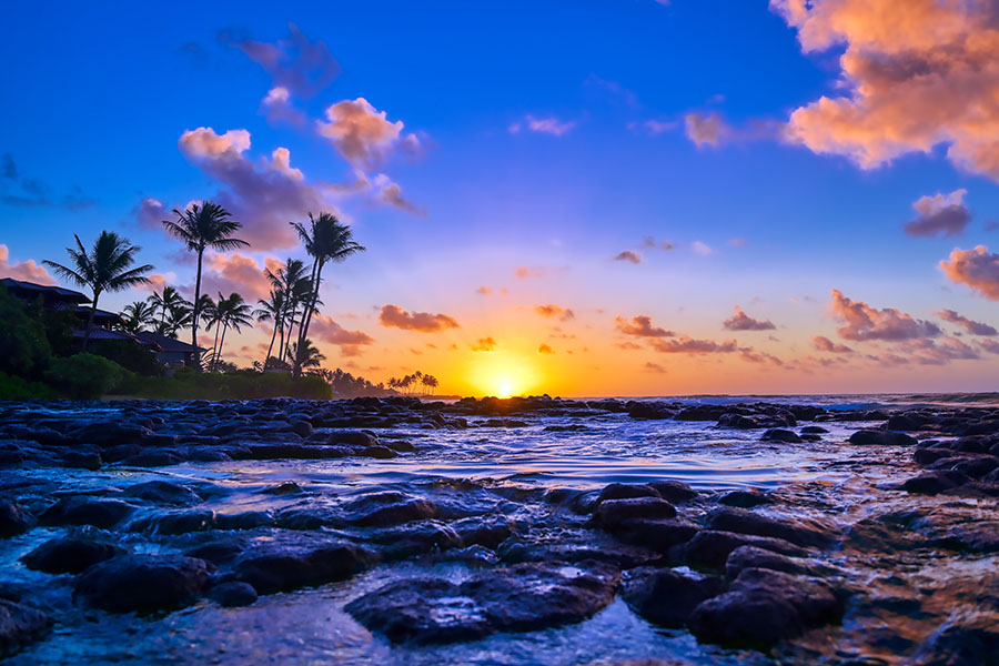 Sunset on a Kauai beach
